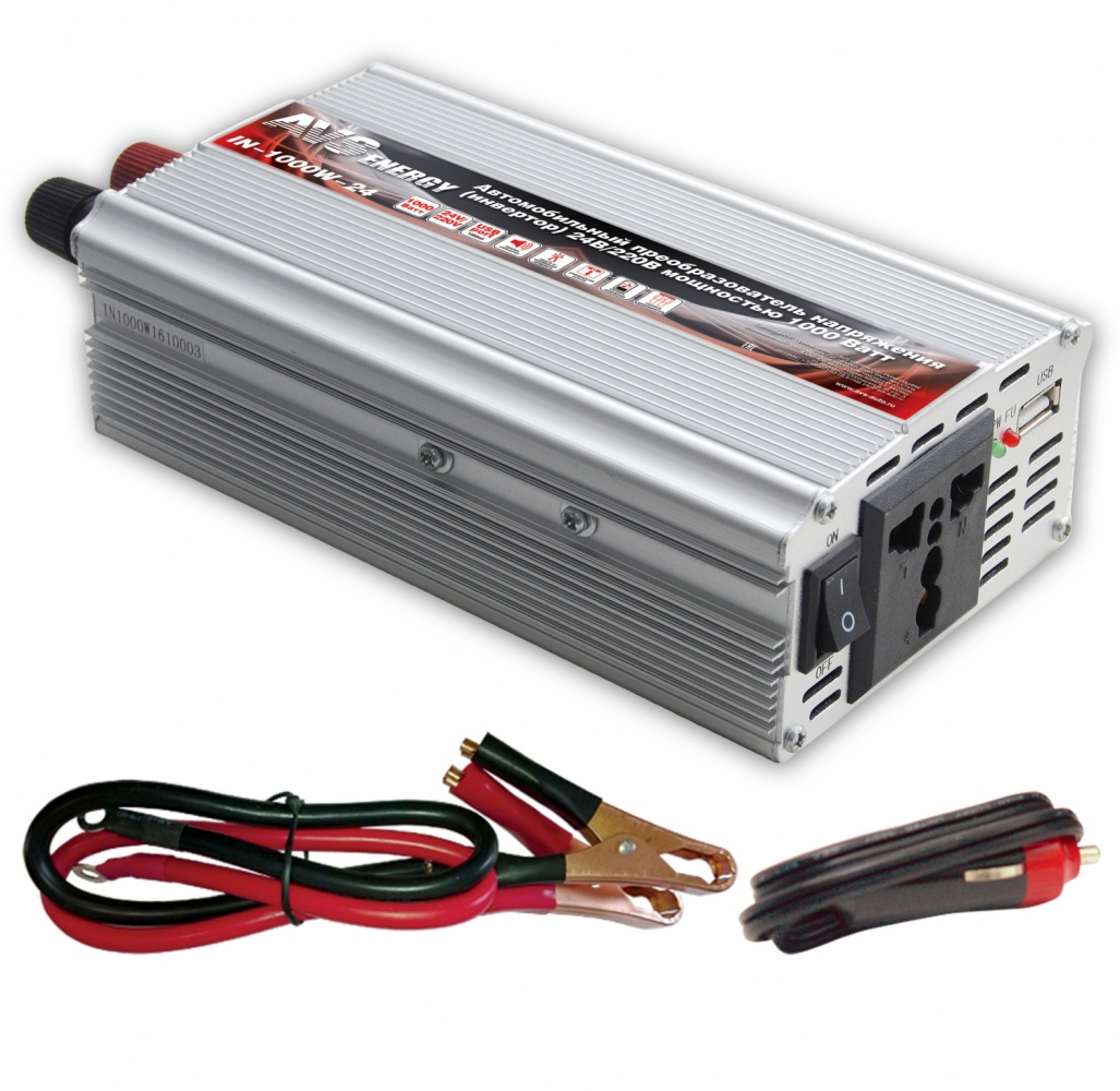 Инвертор автомобильный 12/220V AVS IN-1500W (43744)